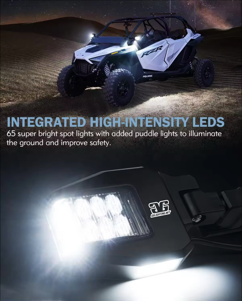 Off Road Side Mirror With Sidewinder LED Pod Lights
