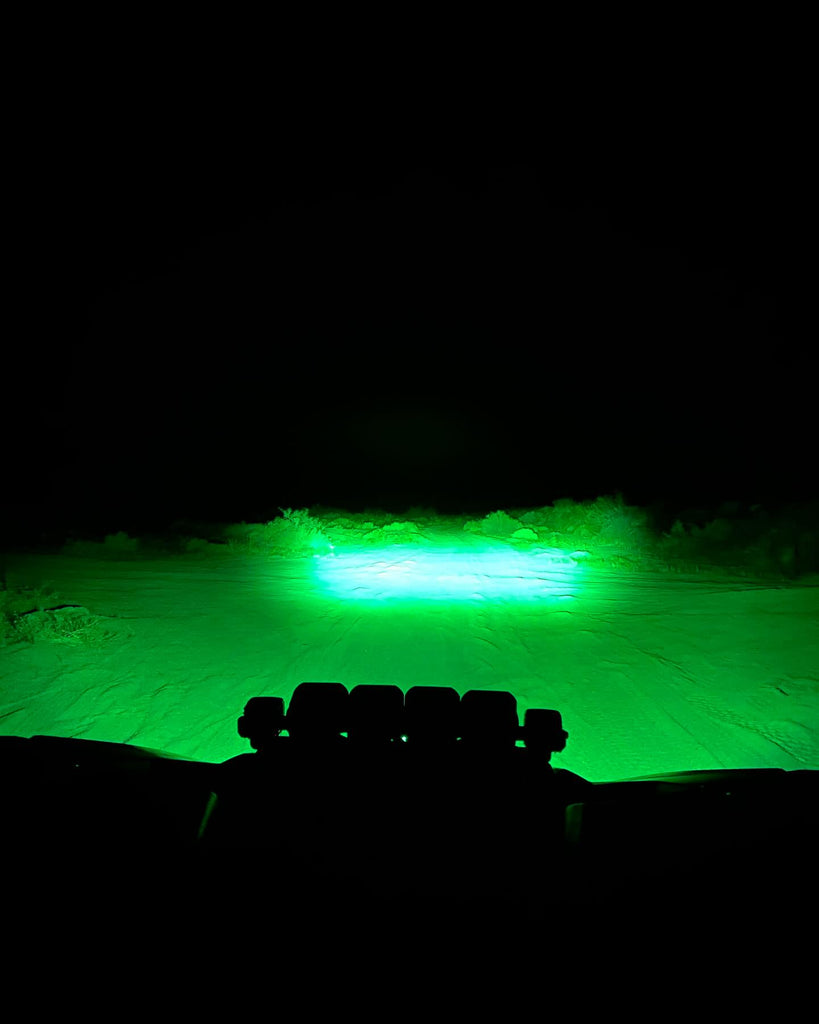 canam can-am x3 shock tower pods light bar shocktower race pod green light output night photo