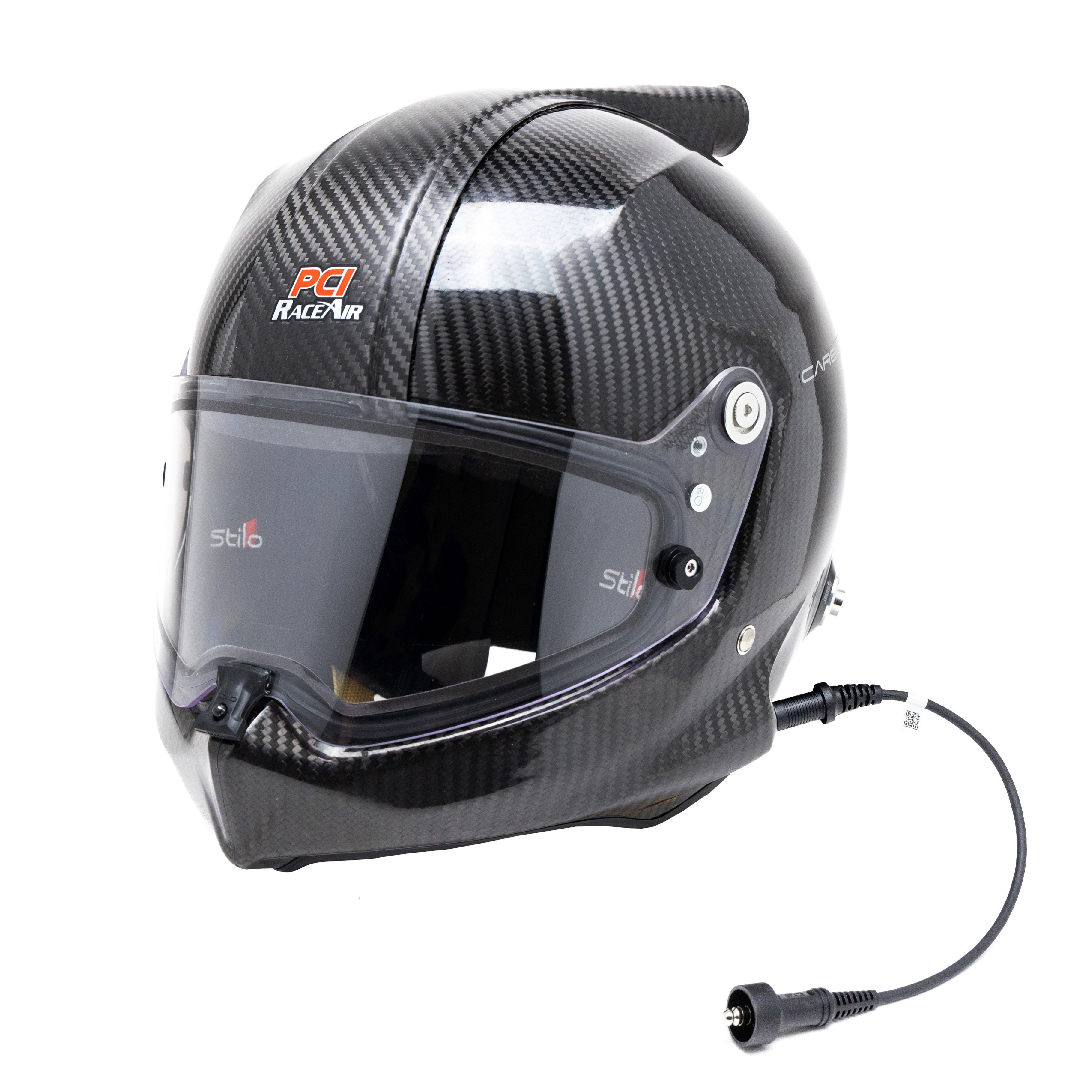 PCI Stilo Venti WRX Dirt SA2025 Helmet with Carbon Fiber RaceAir Fitting and Stilo Earcup Wiring