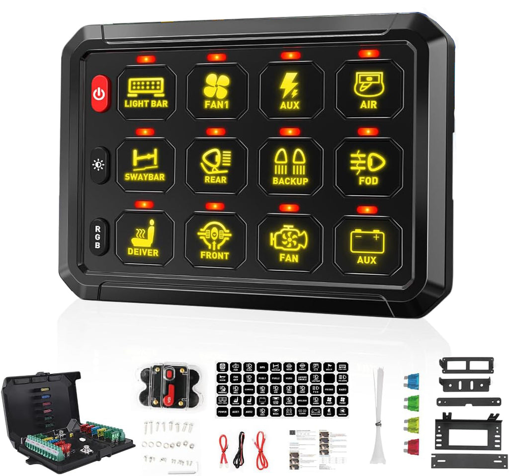 12-Gang Switch Panel With RGB And Remote Control Bluetooth App – GGLighting