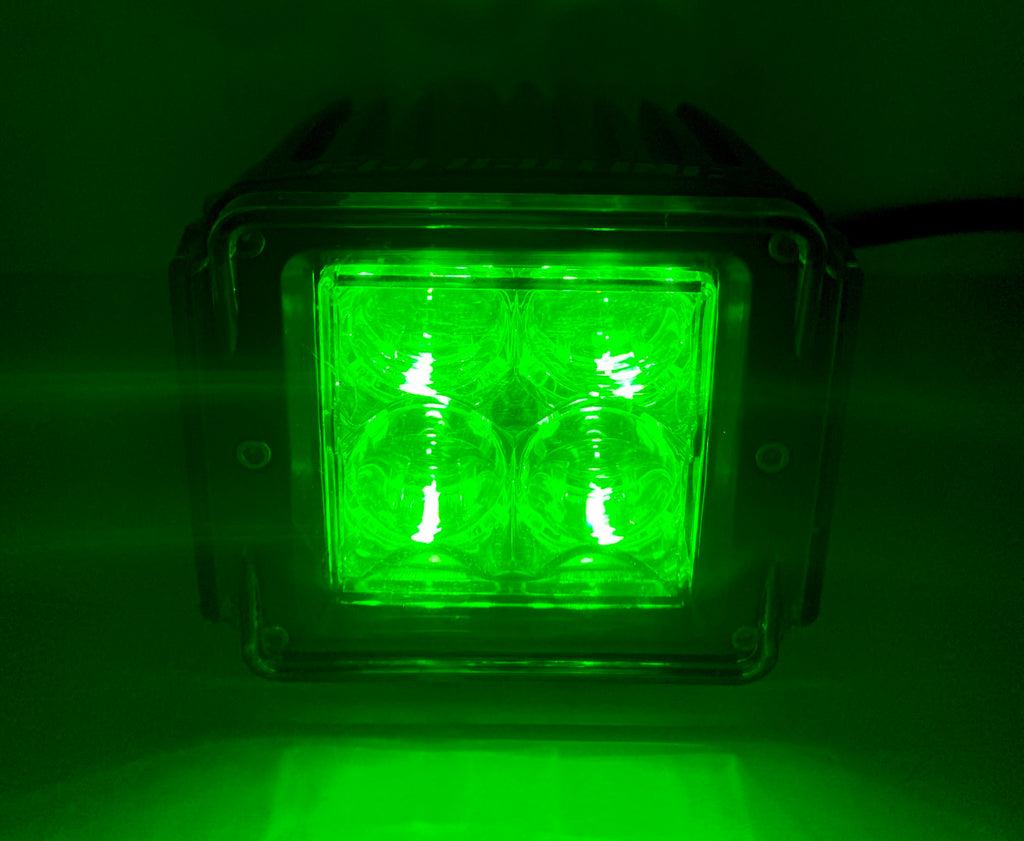 LED Pod Lens Colored Cover 3x3 offroad lighting Green