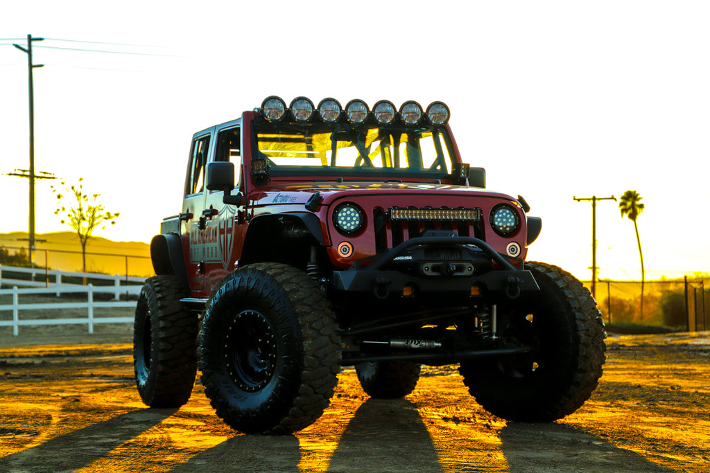 Jeep JK Pillar Pod Brackets American Made Wrangler Sunset farm