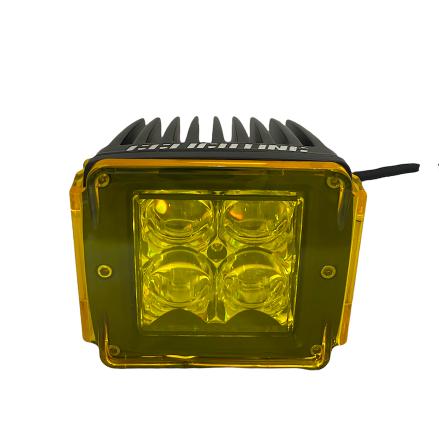 LED Pod Lens Colored Cover 3x3 offroad lighting Yellow