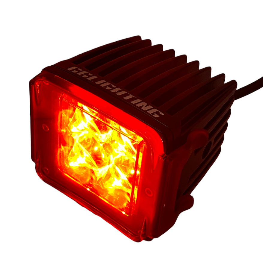 LED Pod Lens Colored Cover 3x3 offroad lighting Red