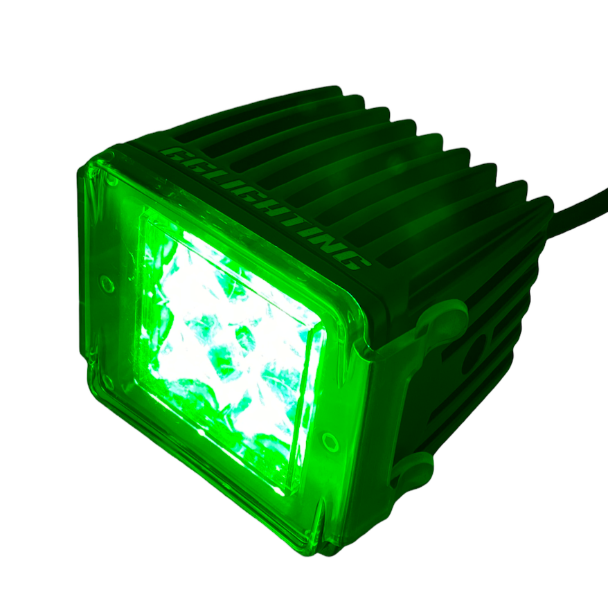 LED Pod Lens Colored Cover 3x3 offroad lighting Green