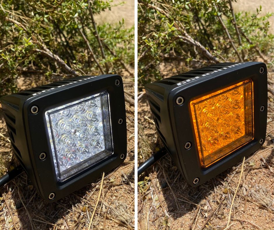 Amber / White LED Dual Color Pod With Strobe Light UTV Off Road off roading lights